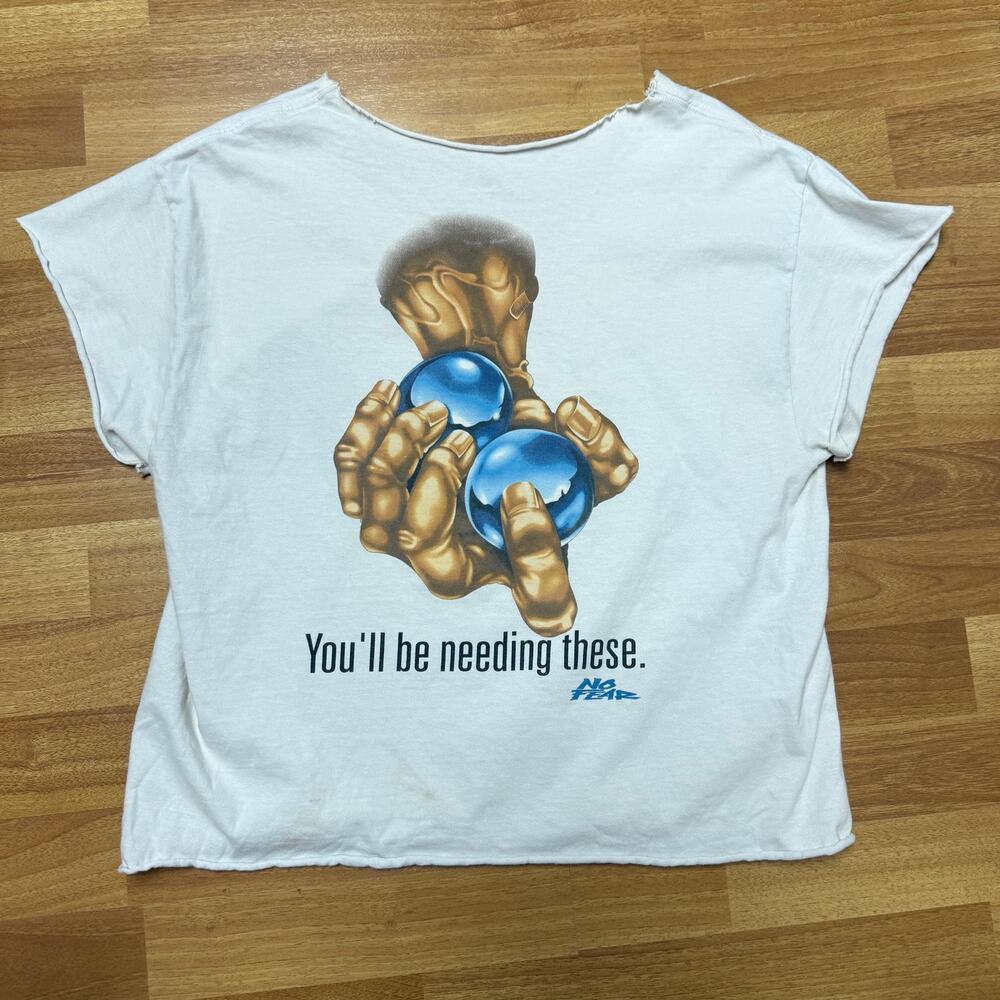 Vintage 2000's No Fear You'll Be Needing These Balls Cut Off Tee Shirt Sz Large